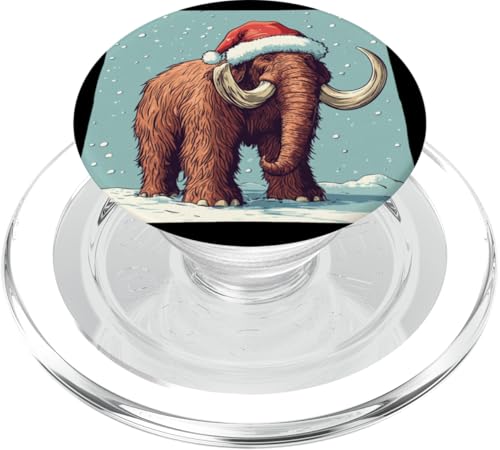 Jolly Holiday Mammut mit Weihnachtsmann-Flair für Mann und Frau PopSockets PopGrip für MagSafe von Funny Christmas Mammoth