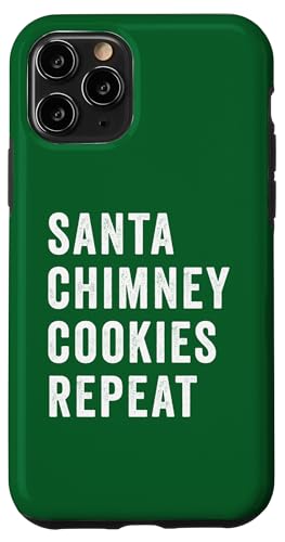 Hülle für iPhone 11 Pro Lustige Weihnachtsmann-Kamin-Kekse wiederholen sich Weihnachten Xmas Erwachsene Kinder von Funny Christmas Pajama Tees