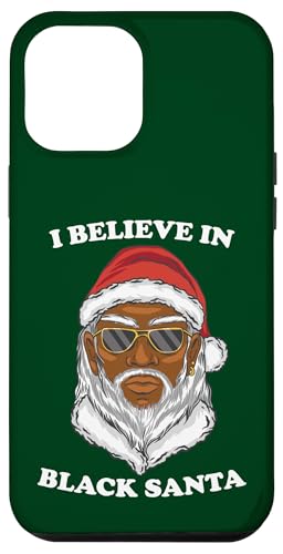 Hülle für iPhone 12 Pro Max I Believe Black Afro-American Santa Christmas, für Erwachsene von Funny Christmas Pajama Tees