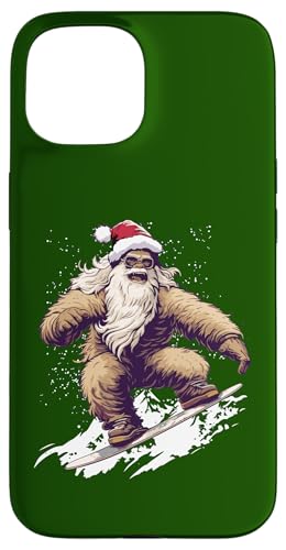 Hülle für iPhone 15 Santa Bigfoot Sasquatch Weihnachten Xmas Herren Damen Kinder von Funny Christmas Pajama Tees