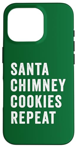 Hülle für iPhone 16 Pro Lustige Weihnachtsmann-Kamin-Kekse wiederholen sich Weihnachten Xmas Erwachsene Kinder von Funny Christmas Pajama Tees