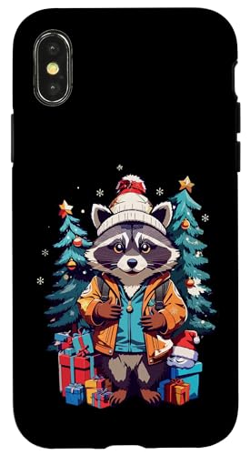 Hülle für iPhone X/XS Lustiger Müll Waschbär Weihnachten Winter Xmas Herren Damen Kinder von Funny Christmas Pajama Tees