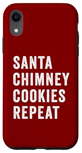 Hülle für iPhone XR Lustige Weihnachtsmann-Kamin-Kekse wiederholen sich Weihnachten Xmas Erwachsene Kinder von Funny Christmas Pajama Tees