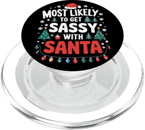 Am wahrscheinlichsten frech mit dem Weihnachtsmann zu Weihnachten PopSockets PopGrip für MagSafe von Funny Christmas Pajamas Costume Gifts Idea