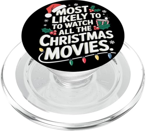 Am wahrscheinlichsten sehen Sie sich alle Weihnachtsfilme an, die zu Weihnachten passen PopSockets PopGrip für MagSafe von Funny Christmas Pajamas Costume Gifts Idea