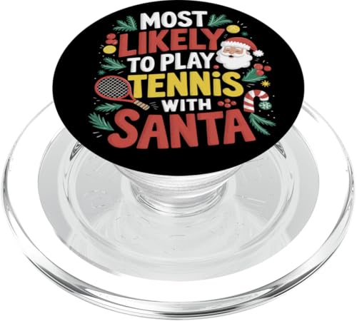 Am wahrscheinlichsten spielen Tennis mit Weihnachtsmann Familie Weihnachten PopSockets PopGrip für MagSafe von Funny Christmas Pajamas Costume Gifts Idea