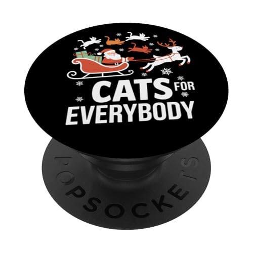 Cats For Everybody Weihnachtskatze Lustiger Weihnachtsmann für Damen PopSockets Klebender PopGrip von Funny Christmas Pajamas Costume Gifts Idea