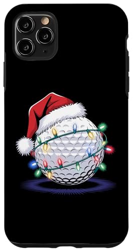 Hülle für iPhone 11 Pro Max Golfball-Weihnachtsmannmütze, lustige Weihnachtsbeleuchtung von Funny Christmas Pajamas Costume Gifts Idea