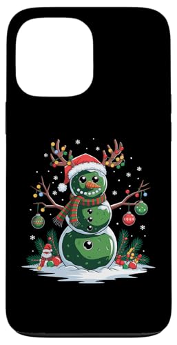 Hülle für iPhone 13 Pro Max Pickleball Weihnachtsbeleuchtung Lustiger Schneemann Pickleball Weihnachten von Funny Christmas Pajamas Costume Gifts Idea