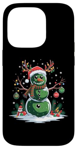 Hülle für iPhone 14 Pro Pickleball Weihnachtsbeleuchtung Lustiger Schneemann Pickleball Weihnachten von Funny Christmas Pajamas Costume Gifts Idea