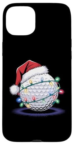 Hülle für iPhone 15 Plus Golfball-Weihnachtsmannmütze, lustige Weihnachtsbeleuchtung von Funny Christmas Pajamas Costume Gifts Idea