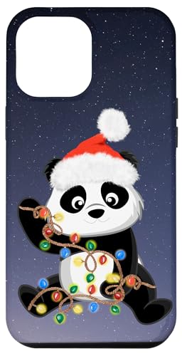 Hülle für iPhone 12 Pro Max Weihnachten Panda Bär Weihnachtsbeleuchtung Weihnachten Panda von Funny Christmas Panda Snow Designs