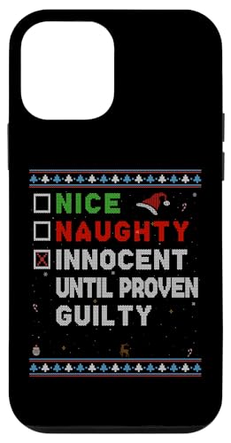 Hülle für iPhone 12 mini Nice Naughty – Innocent Until Proven Guilty Funny Christmas von Funny Christmas Store - Nice & Naughty List Outfit