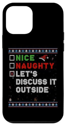 Hülle für iPhone 12 mini Nice Naughty List – Let’s Discuss It Outside - Funny Xmas von Funny Christmas Store - Nice & Naughty List Outfit