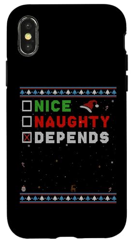 Hülle für iPhone X/XS Nice Naughty – Depends, It Wasn't Me – Christmas Humor von Funny Christmas Store - Nice & Naughty List Outfit