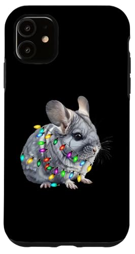 Hülle für iPhone 11 Weihnachtsbeleuchtung Chinchilla Lustiger Weihnachtsbaum Chinchilla von Funny Christmas Tree Chinchilla Gifts