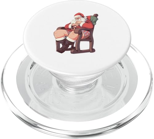 Lustige Weihnachtsmotive des Weihnachtsmanns in seiner Unterwäsche PopSockets PopGrip für MagSafe von Funny Christmas Tree Designs INC