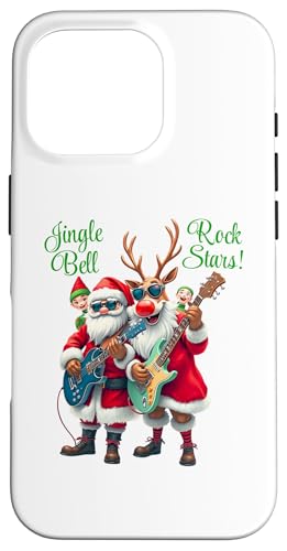 Hülle für iPhone 16 Pro Rockende Weihnachtsmann und Rentier-Feiertagsband Coole von Funny Christmas and More by So Cool Designs