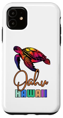 Hülle für iPhone 11 Oahu Hawaii Hawaiianische Batik-Meeresschildkröten-Ferien im Sommer von Funny Cool Tees