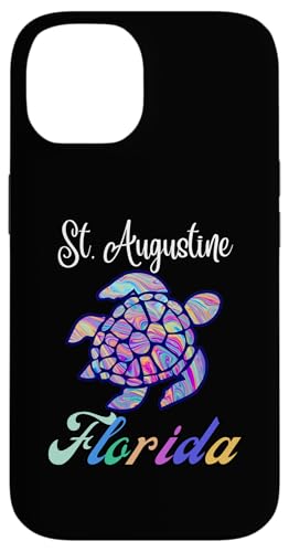 Hülle für iPhone 14 St Augustine Florida Retro Vintage 80er Jahre Tropische Meeresschildkröte von Funny Cool Tees