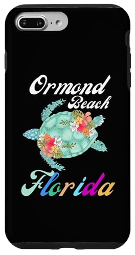 Hülle für iPhone 7 Plus/8 Plus Ormond Beach Florida Familienurlaubsreise mit floralen Meeresschildkröten von Funny Cool Tees