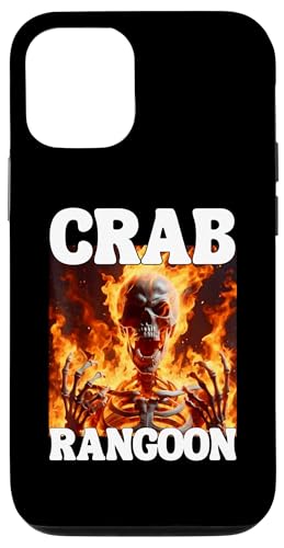 Hülle für iPhone 15 Crab Rangoon Lustiges Cringe Hard Skeleton Meme Flames von Funny Cringe Hard Skeleton Memes