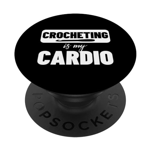 Crochet Is My Cardio Vintage Funny Crochet PopSockets Klebender PopGrip von Funny Crochet Crocheting Humor Design