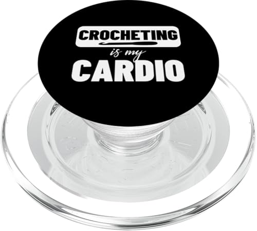 Crochet Is My Cardio Vintage Funny Crochet PopSockets PopGrip für MagSafe von Funny Crochet Crocheting Humor Design