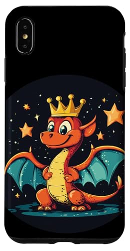 Feuer- und Königsdrache mit Kronenkostüm Hülle für iPhone XS Max von Funny Crowned Dragon