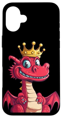 Lustiger mythischer Drachenkönig mit königlicher Krone Hülle für iPhone 16 Plus von Funny Crowned Dragon