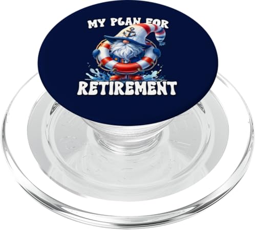 Retirement Gnome Boat Captain For Retired Dad And Sea Lover PopSockets PopGrip für MagSafe von Funny Cruise Ship Accessories & Boat Captain Gifts