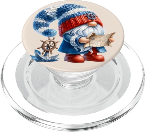 Seamen Gnome With Steering Wheel And Anchor For Boat Captain PopSockets PopGrip für MagSafe von Funny Cruise Ship Accessories & Boat Captain Gifts