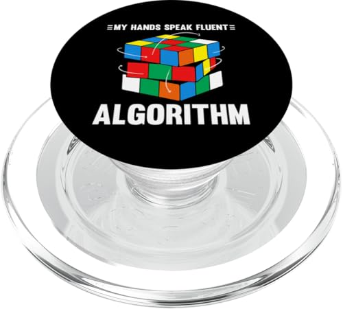 Cubing Solving Speed Cubing Hands Speak Algorithmus PopSockets PopGrip für MagSafe von Funny Cube Solving Apparel