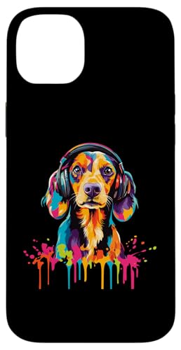 Hülle für iPhone 14 Plus Dackel-Liebhaber trägt Kopfhörer Lustiger Dackel von Funny Dachshund Lovers Designs