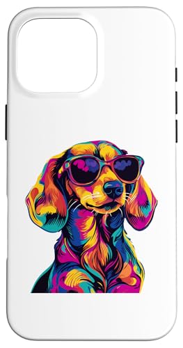 Hülle für iPhone 16 Pro Max Dackel-Liebhaber mit Sonnenbrille Lustiger Dackel von Funny Dachshund Lovers Designs