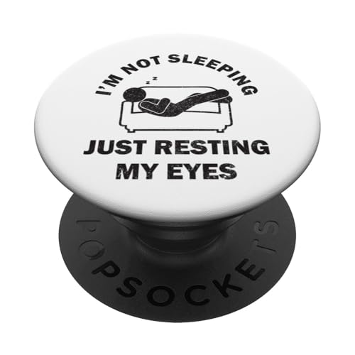 Lustiger Papa-Witz Ich schlafe nicht, ich ruhe nur meine Augen aus PopSockets Klebender PopGrip von Funny Dad Joke Not Sleeping Just Resting My Eyes