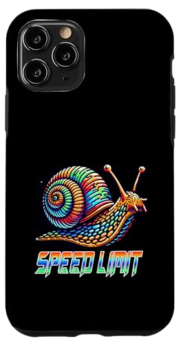 Hülle für iPhone 11 Pro Bunte lustige Schnecke Speed Limit von Funny Designs