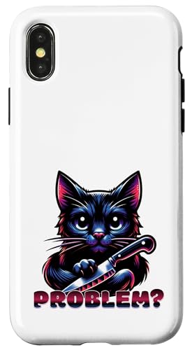 Hülle für iPhone X/XS Schwarze Katze Halloween von Funny Designs