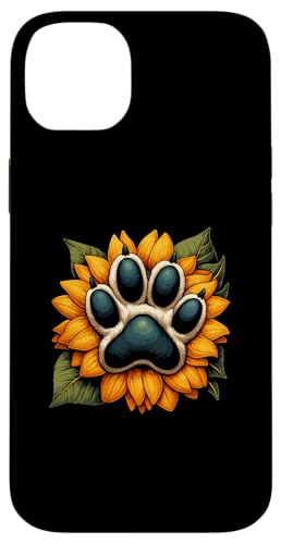 Hundepfote Sonnenblume – Vintage Cute Dog Soulmate Hund Welpe Hülle für iPhone 14 Plus von Funny Dog Gifts For Dog Lover