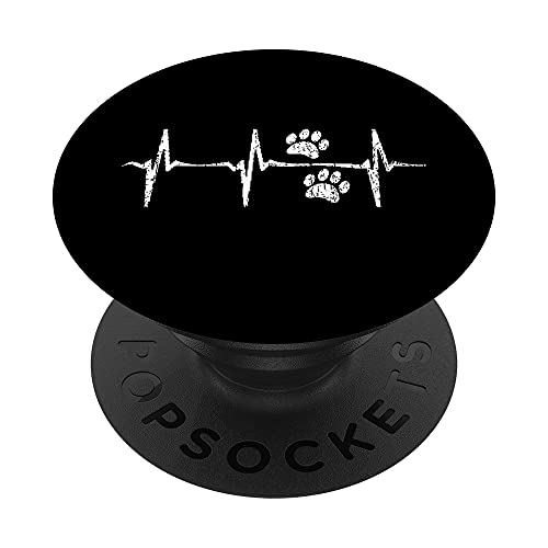 Lustiger Hunde-Herzschlag-Aufdruck PopSockets mit austauschbarem PopGrip von Funny Dog Heartbeat Graphic & More