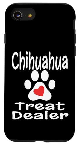 Chihuahua Treat Dealer Pfotenabdruck Herz Hundeliebhaber Mama Papa Hülle für iPhone SE (2020) / 7 / 8 von Funny Dog Lover Gifts