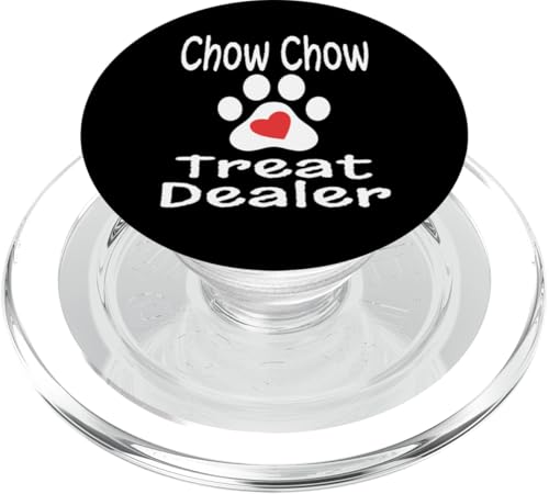 Chow Chow-Leckerli-Dealer Pfotenabdruck Herz Hundeliebhaber Mama Papa Welpe PopSockets PopGrip für MagSafe von Funny Dog Lover Gifts