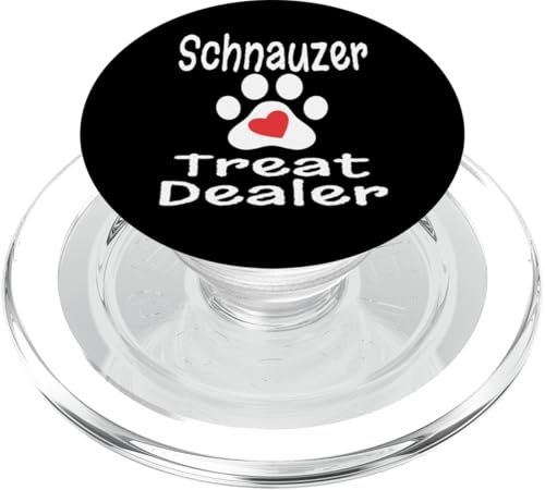 Schnauzer Leckerli-Händler Pfotenabdruck Herz Hundeliebhaber Mama Papa Welpe PopSockets PopGrip für MagSafe von Funny Dog Lover Gifts