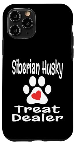 Sibirischer Husky Leckerli-Händler Pfotenabdruck Herz Hundeliebhaber Mama Hülle für iPhone 11 Pro von Funny Dog Lover Gifts