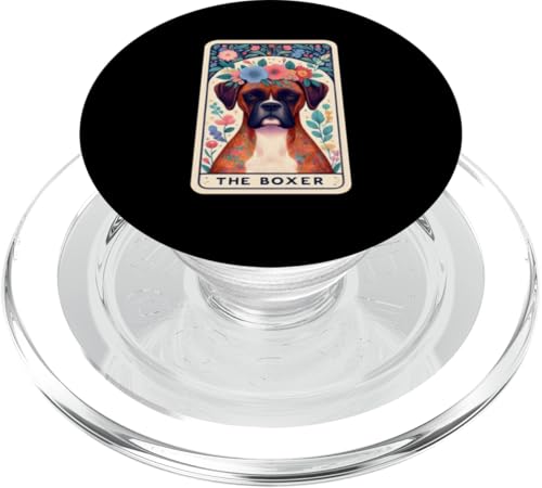 Boxer Hund Tarotkarte Floral Star Moon PopSockets PopGrip für MagSafe von Funny Dog Lover Tarot Card Collection