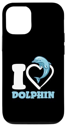 Hülle für iPhone 13 Pro I Love Dolphin Delphin Lover Blue Heart von Funny Dolphins Dolphin Lover Apparel & Gifts