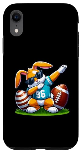 Niedlicher Osterhase Fußball Dabbing Osterhase Kleinkind Kinder Hülle für iPhone XR von Funny Easter Football bunny dabbing easter day tee