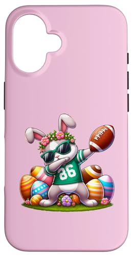 Niedlicher Osterhase Fußball Dabbing Osterhase Kleinkind Mädchen Hülle für iPhone 16 von Funny Easter Football bunny dabbing easter day tee