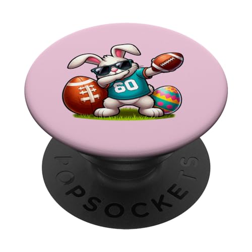 Niedlicher Osterhase Fußball Dabbing Osterhase Kleinkind Mädchen PopSockets Klebender PopGrip von Funny Easter Football bunny dabbing easter day tee