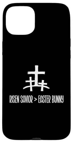 Christliches Zitat "Risen Savior Is Greater Than Easter Bunny Hülle für iPhone 15 Plus von Funny Easter Modern Minimalist Christian Store